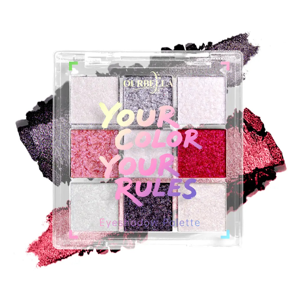 Ourbella Duochrome Eyeshadow Palette Mermaid 9 Shades with Super Smooth Formula Includes Special Colors & Highly Pigmented Makeup Multicolor Cosmetic Blend Daily Gentle Lid Shimmer Glitter