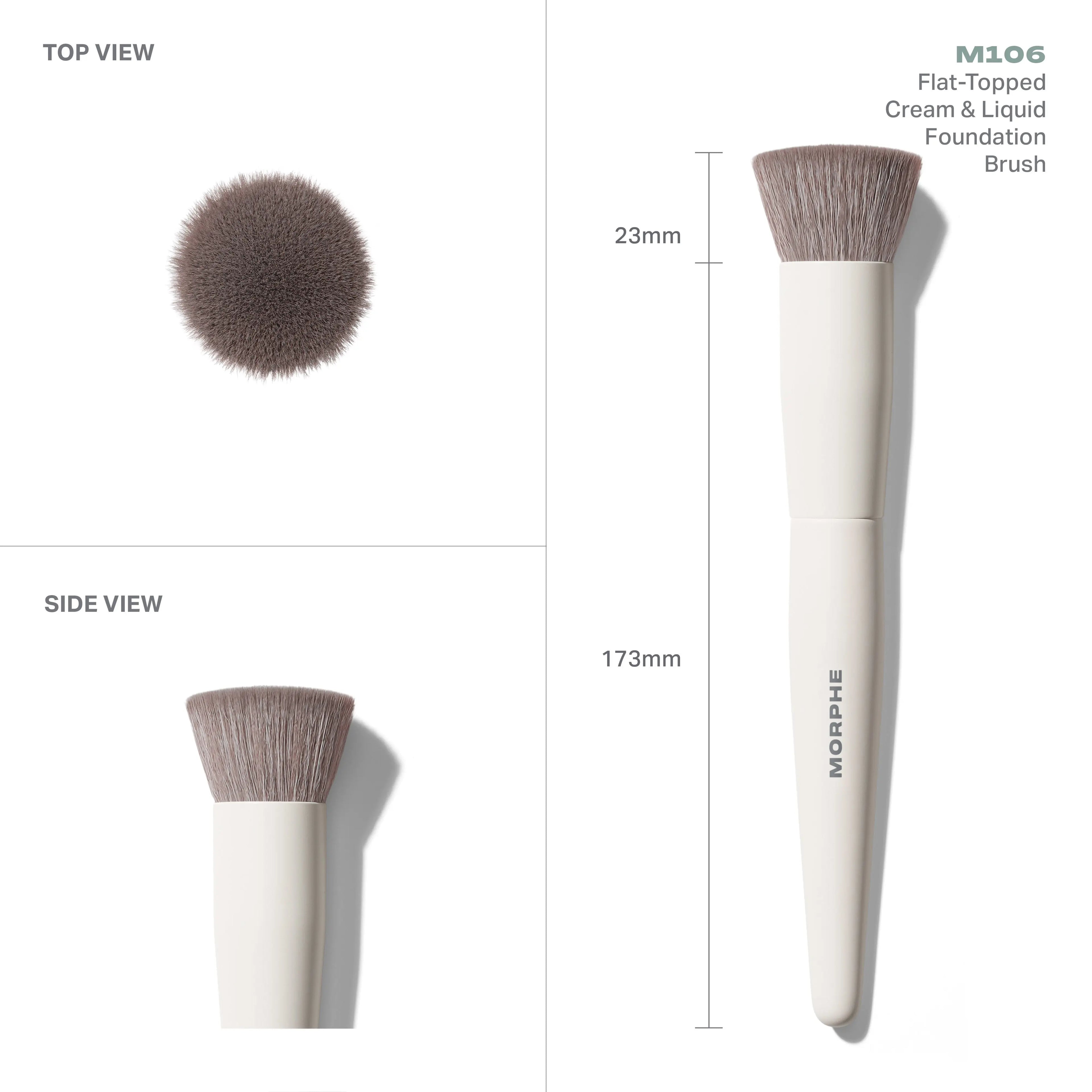 Morphe M106 Flat-Topped Foundation Brush — Ultra-Dense, Even-Blend Bristles for Pressing and Buffing Cream and Liquid Formulas