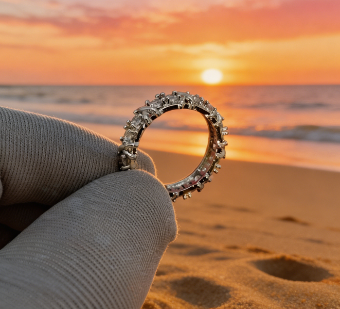Full Eternity CZ Ring | Affordable Silver-Plated Stackable Band for Bridal, Parties & Everyday Use